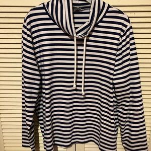 J Crew, navy blue and white striped. Mint condtion ! Rope tie at neckline.